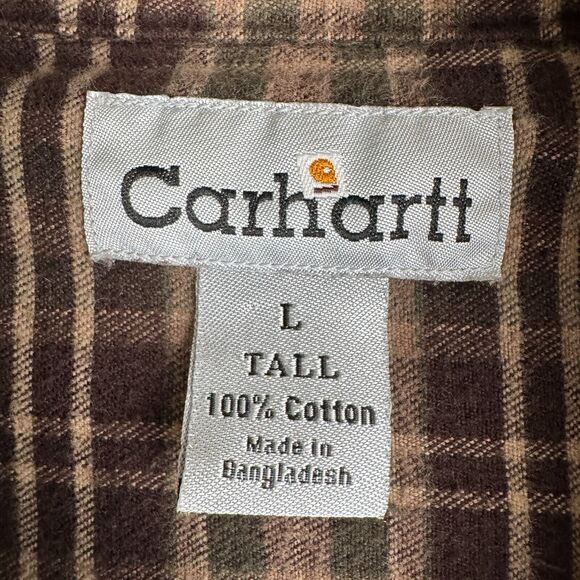 Vintage Carhartt Barn Jacket Men's L Green Canvas Flannel Lined Shacket S96MOS - Picture 2 of 7